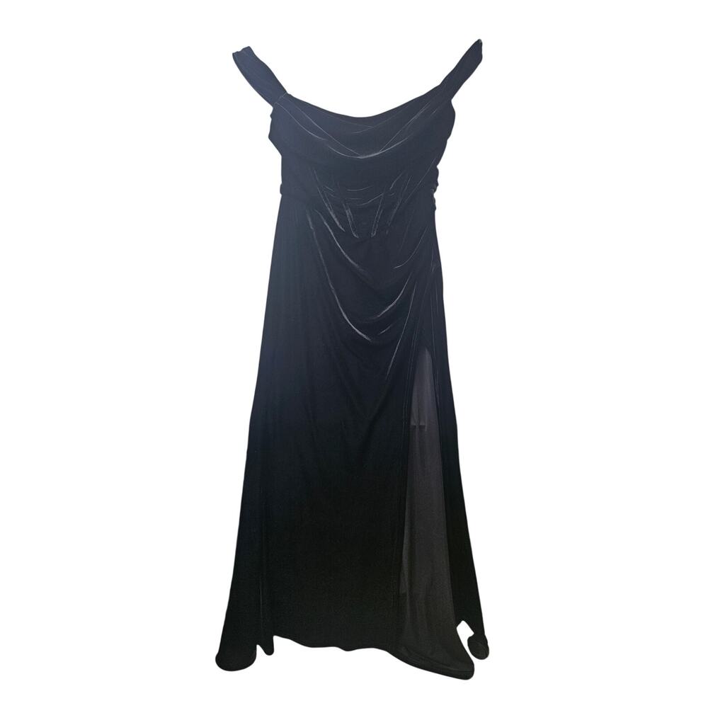 Black Velvet-like Ball Gown Gorgeous Tall Floor Length Medium? See Description - Picture 7 of 8